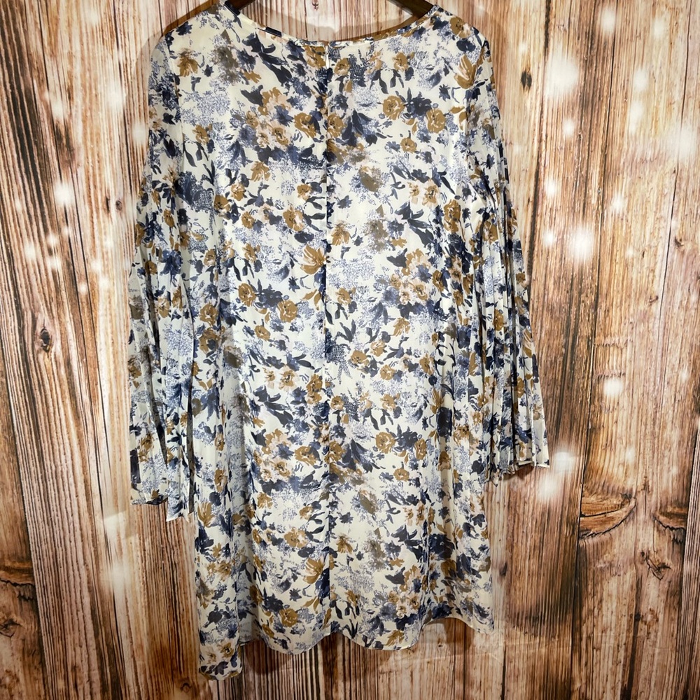 Dress Barn Sz 12 Women's  Floral Midi Shift Dress - Picture 3 of 4
